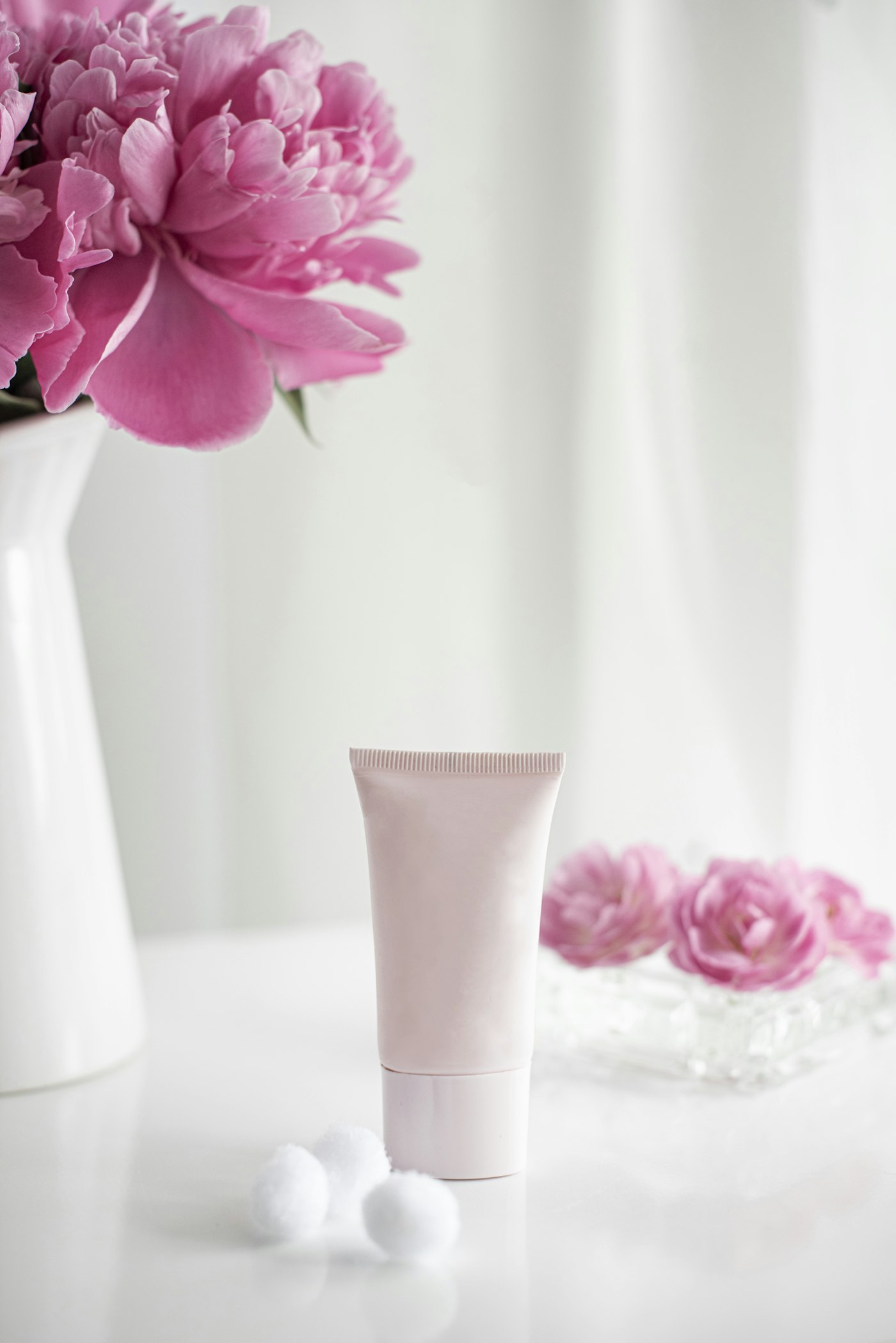 Luxury cosmetics and roses